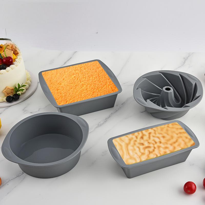 Commercial Kitchen Cooking - Silicone Square 4-Piece Cake Pan Non-Stick