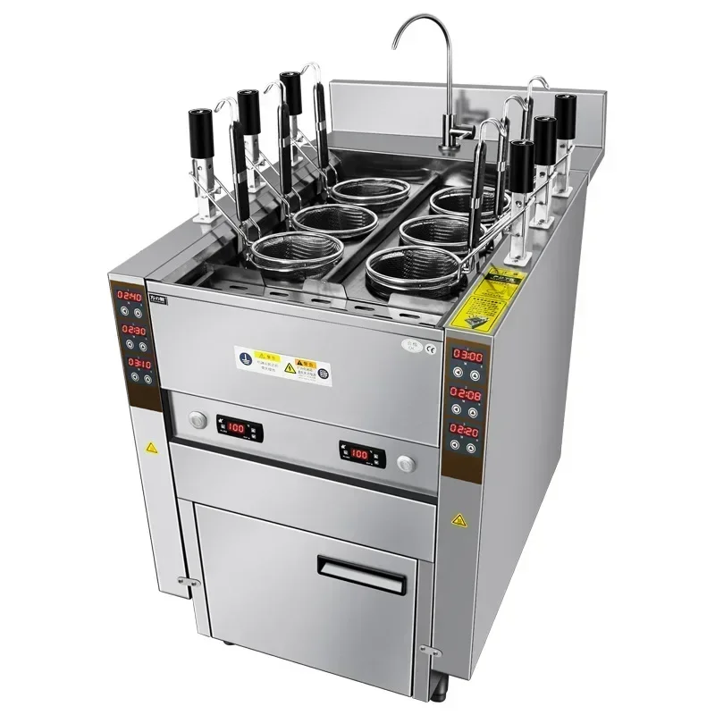 Commercial Kitchen Boiler - Auto-lift Pasta Cooker with 6 Baskets