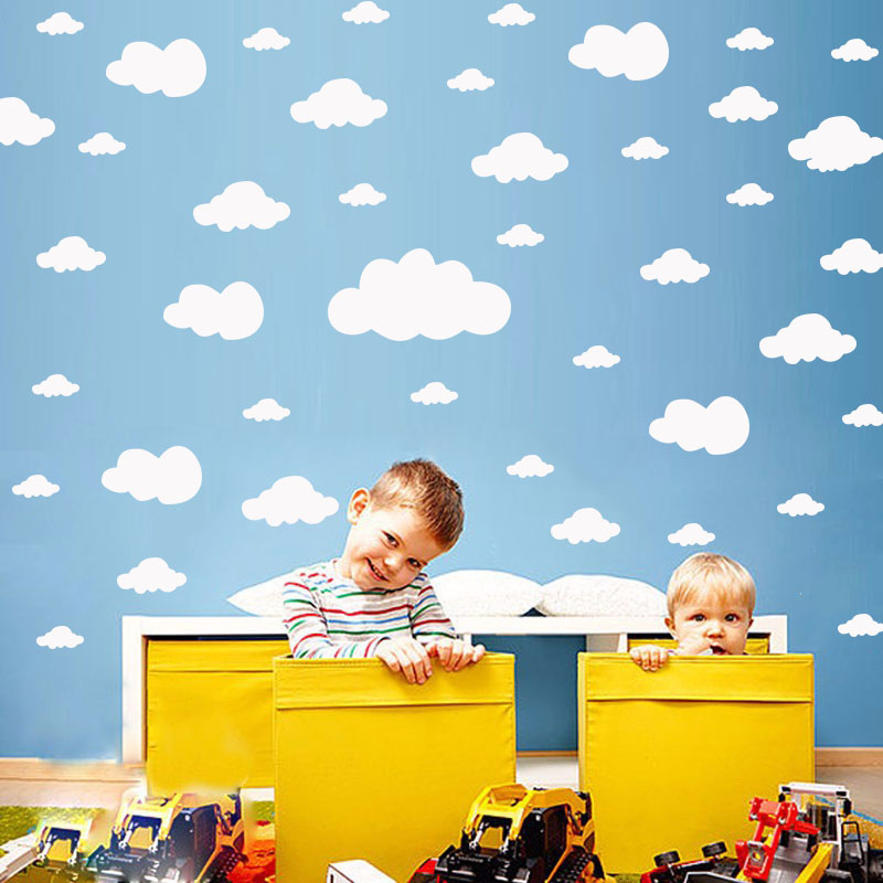 Commercial Kitchen Tiles - 68 Pcs DIY Clouds Wall Stickers