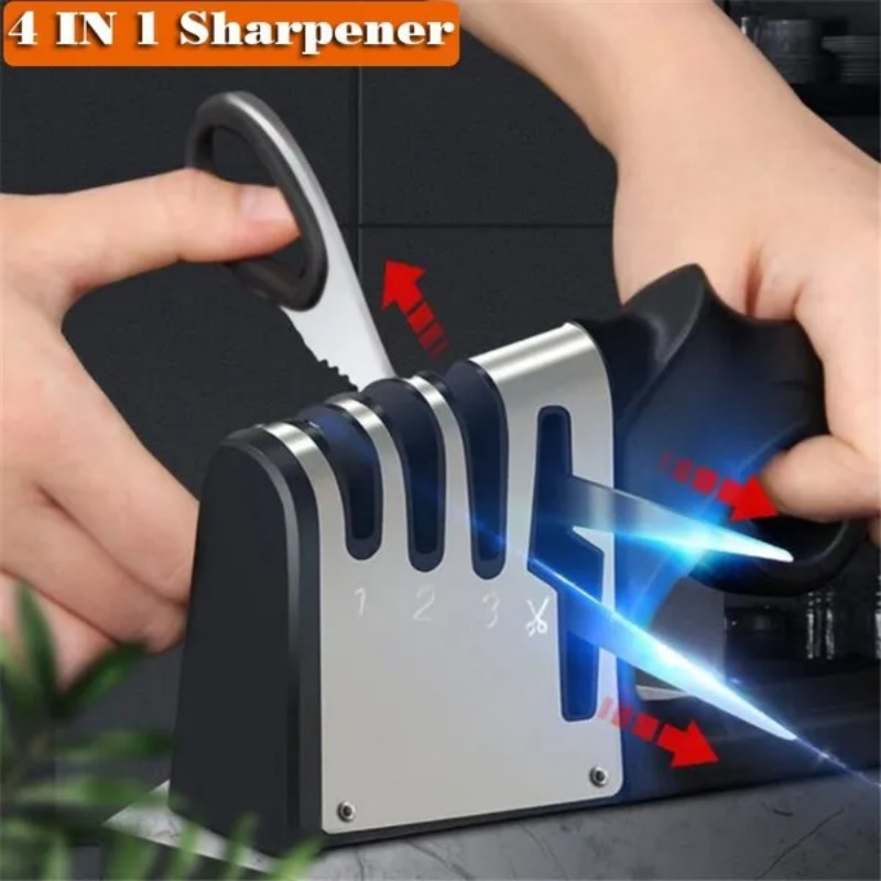 Commercial Kitchen Knives - 4-in-1 Professional Tungsten Fast Sharpener for