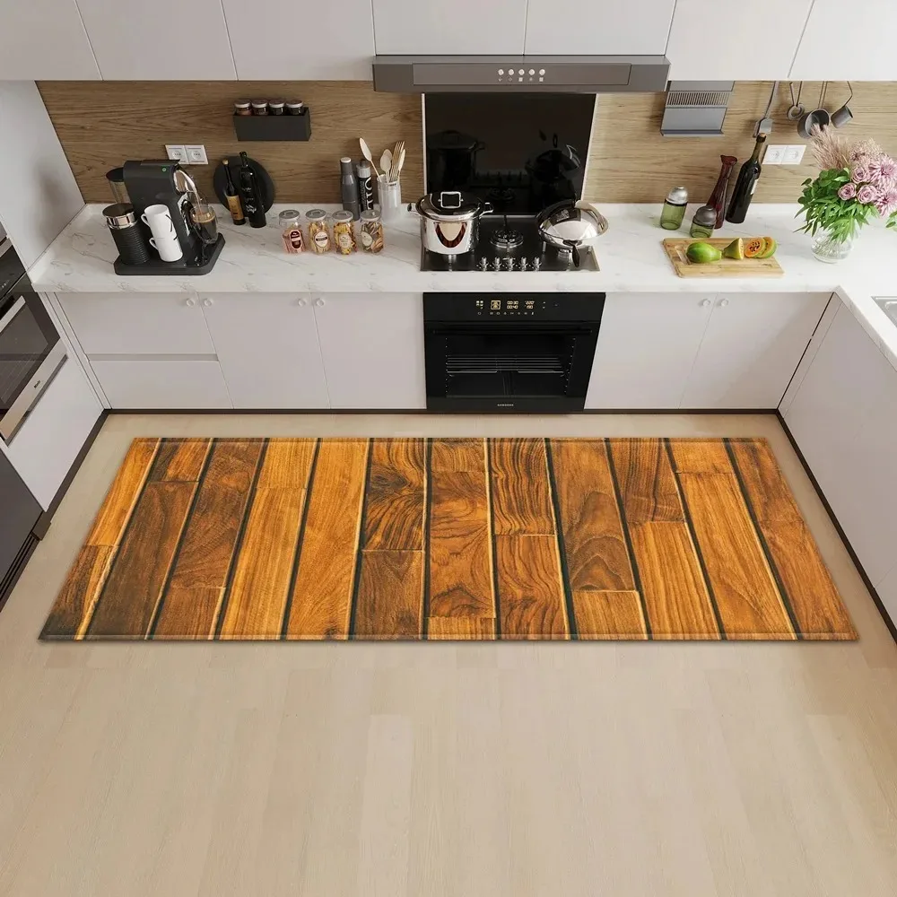 Commercial Kitchen Mats Anti Fatigue - Classic Wood Grain Printed Floor Runner