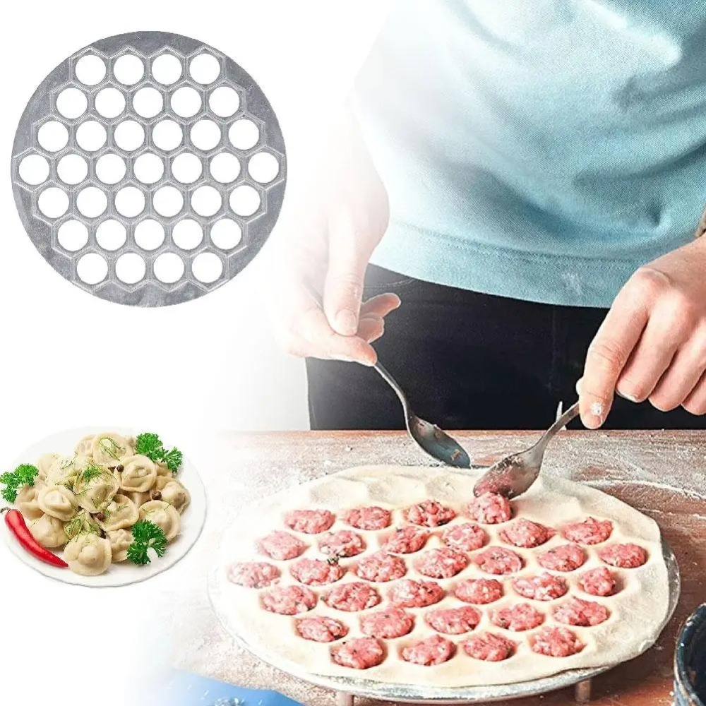 Commercial Kitchen Supplies - Portable Aluminum Dumpling Mold 37 Holes