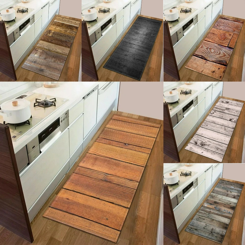 Commercial Kitchen Mats Anti Fatigue - Authentic Wood Grain Effect Retro Stylerunner
