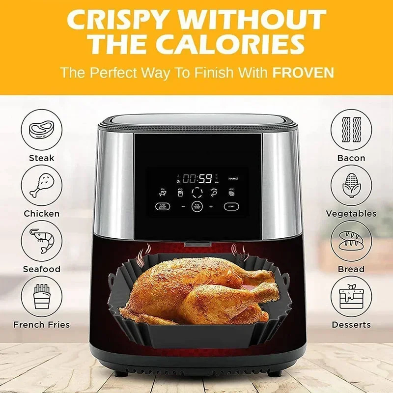 1PC Silicone Air Fryer Basket, - огляд і ціна Commercial Kitchen Cooking