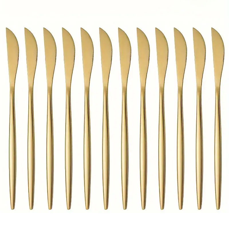 12pcs Golded Dinner Knives Sta - огляд і ціна Commercial Kitchen Knives