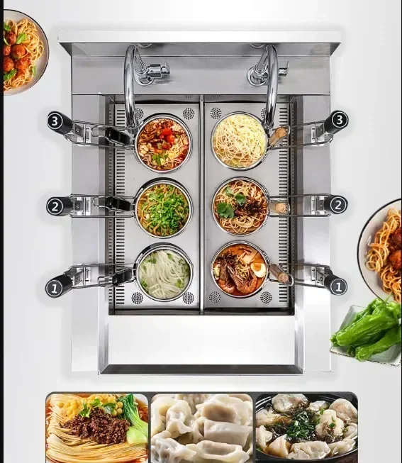 Auto-lift Pasta Cooker with 6  - огляд і ціна Commercial Kitchen Boiler