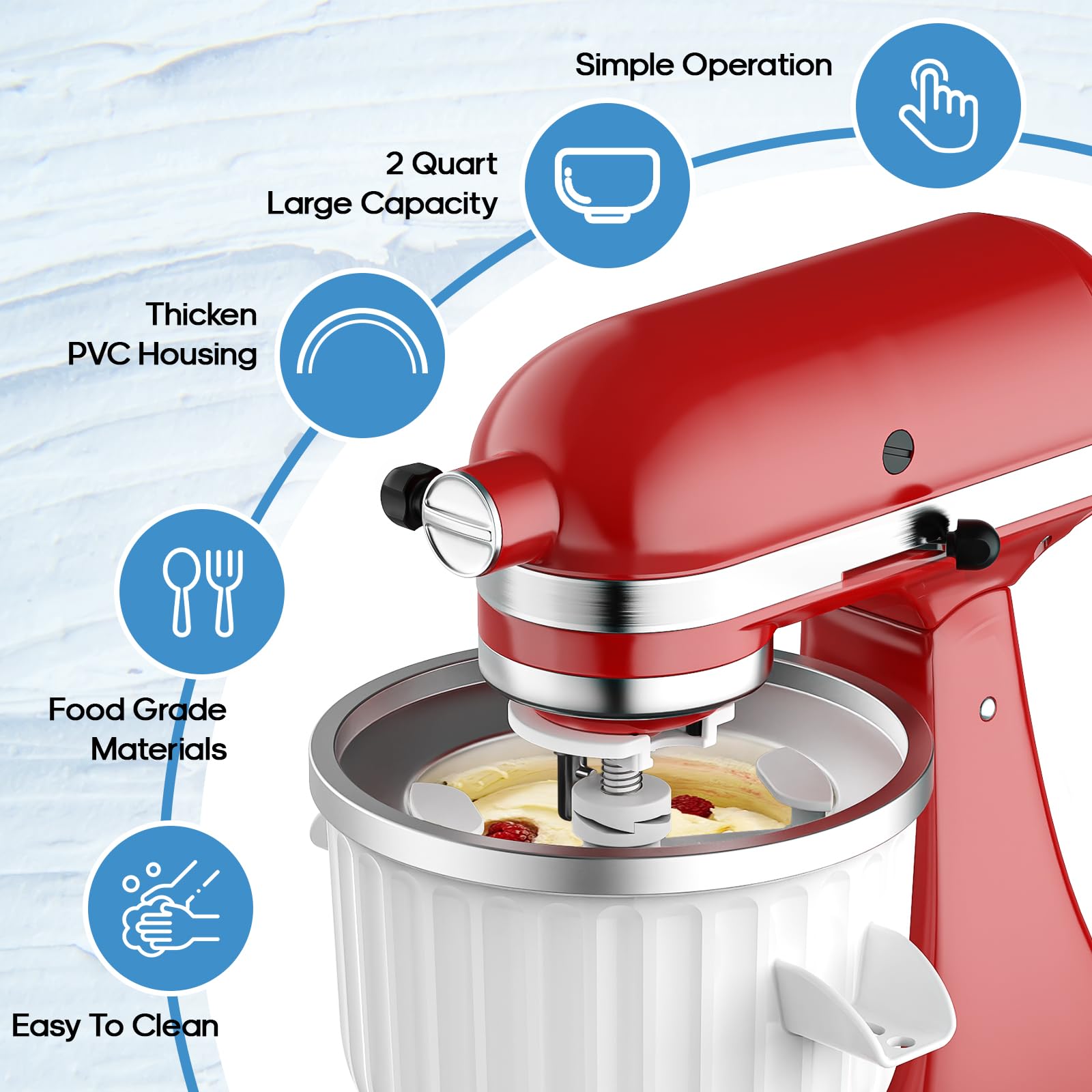 2 Quart Ice Cream Maker Attach - огляд і ціна Commercial Kitchenaid